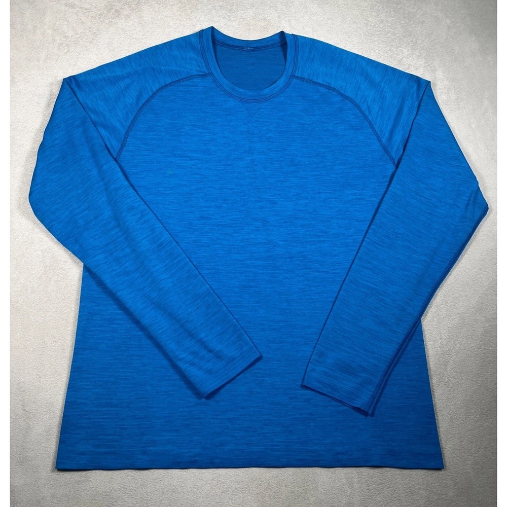 Lululemon Mens Large L Metal Vent Tech Long Sleeve Shirt Blue Heather Athletic